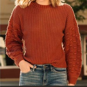 WILLOW AND ROOT , BUCKLE SWEATER, excellent condition!!burnt orange, gorg!